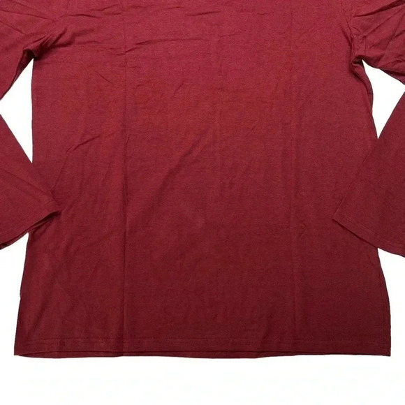 Natori Buji Red Modal Blend Crewneck Long Sleeve Mens T-Shirt Size Large - Picture 9 of 10